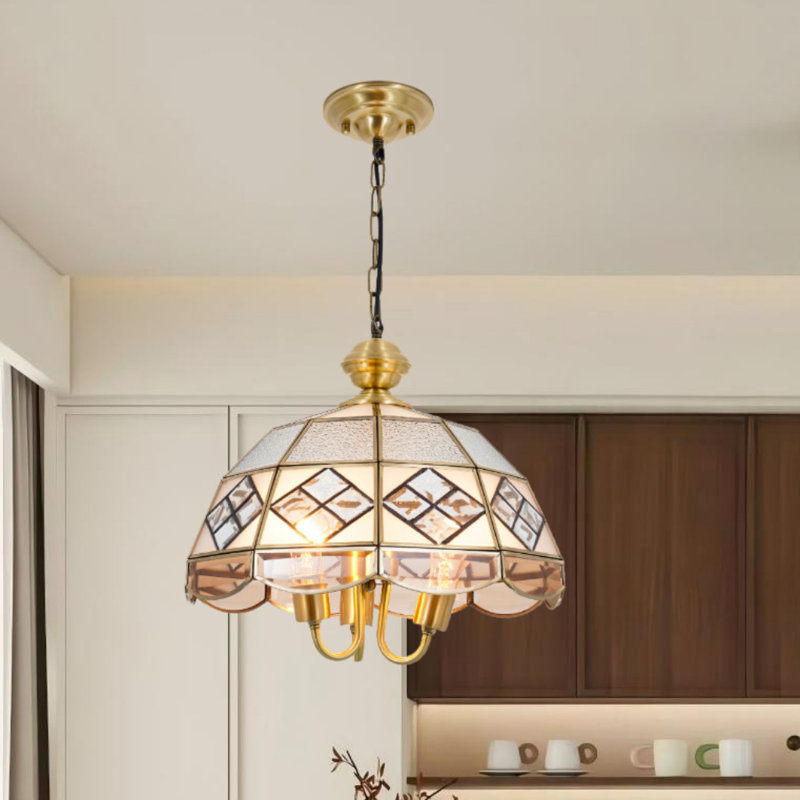 Luminaire suspendu de 15 po avec îlot de cuisine et lumière dorée moderne 