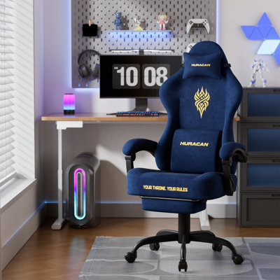 Fauteuil de jeu ergonomique en velours avec repose-pieds Soontrans