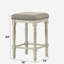 Tissu Tasnim brun clair avec tabouret de bar blanc rétro (ensemble de 2 pièces)