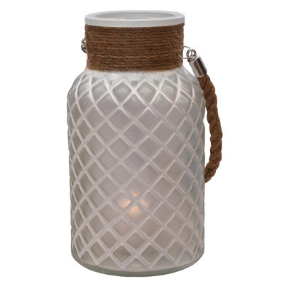 Lanterne porte-bougie en verre 10 po
