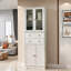 Armoire de cuisine de 67 po de hauteur avec portes et tablettes, armoire de rangement avec tiroirs