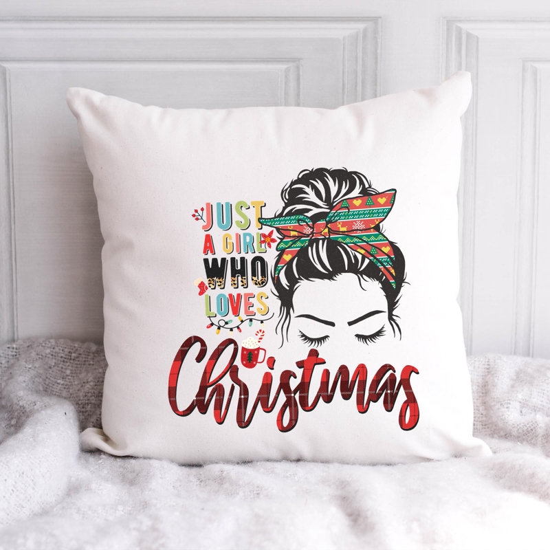Christmas-05_2 Polyester/Polyester Blend Reversible Throw Pillow, 20" x 20"