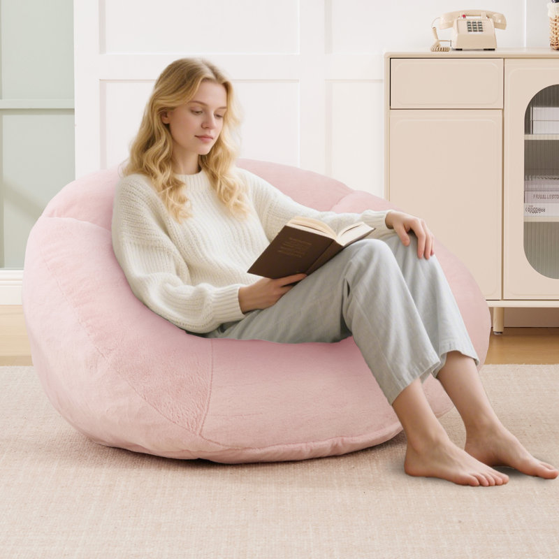 40'' Wide Faux Fur Accent Chair, Pink