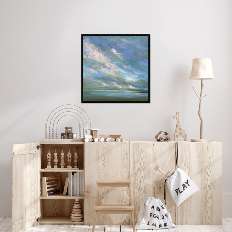 Coastal Sky #3 1 Piece Painting, 80cm H x 80cm W, Black Framed Paper Print