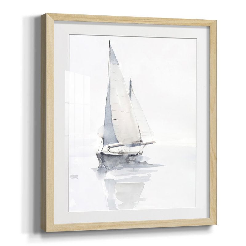 «Inkwell Intersect II» - reproduction de cadre photo simple, Papier encadré naturel, Blanc