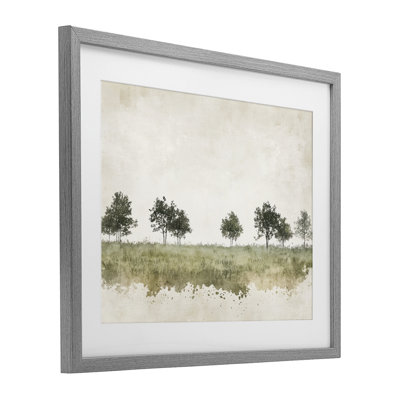 «Still Woodland in Neutrals», reproduction encadrée sous verre, conception de Mona Grace