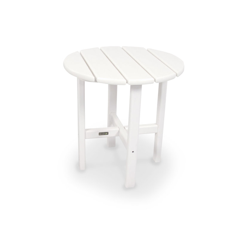 Table d'appoint ronde POLYWOOD de 18 po par Ivy Terrace, Blanc