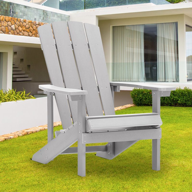 Waskom Classical HIPS Adirondack Chair for Patio Outdoor, Light Gray