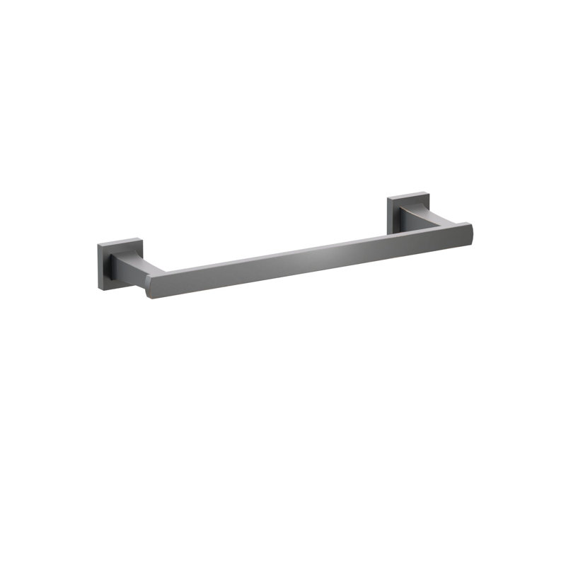 Porte-serviettes évasé transitionnel de 18 po Emtek avec petite rosette carrée, Bronze frotté à l'huile