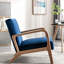Fauteuil en velours bleu Mid Century Modern-1383071241