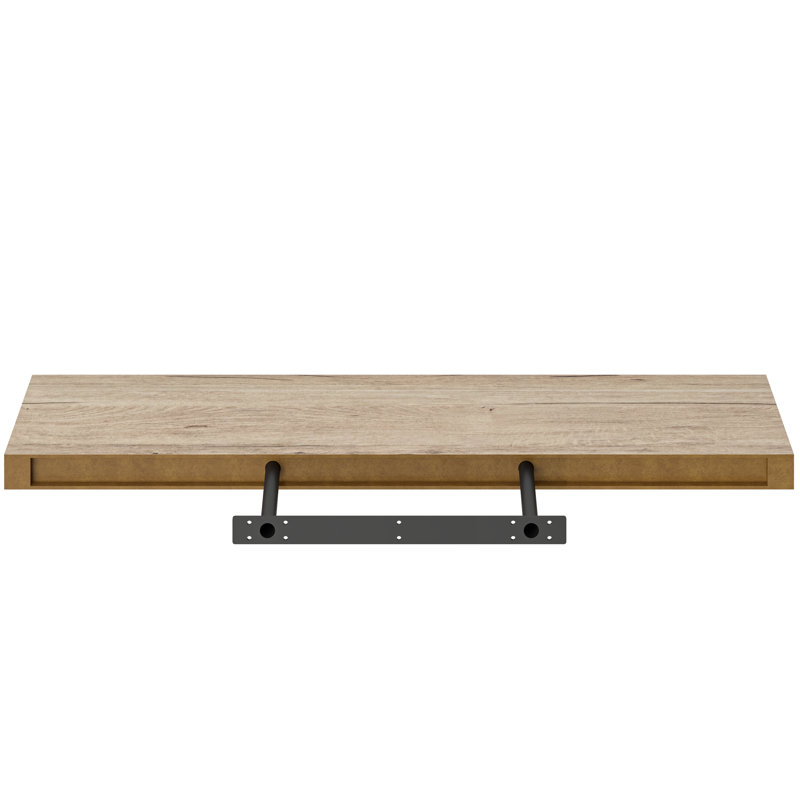 Miami 36" W x 8" D Floating Shelf with Invisible Wall Mount Bracket, Brown