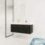 Meuble-lavabo mural 48 po avec lavabo, lavabo en résine à rebords épais, ensemble KD