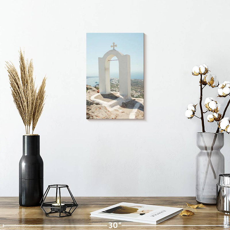 Aime White Santorini Cross, 12" H x 8" W