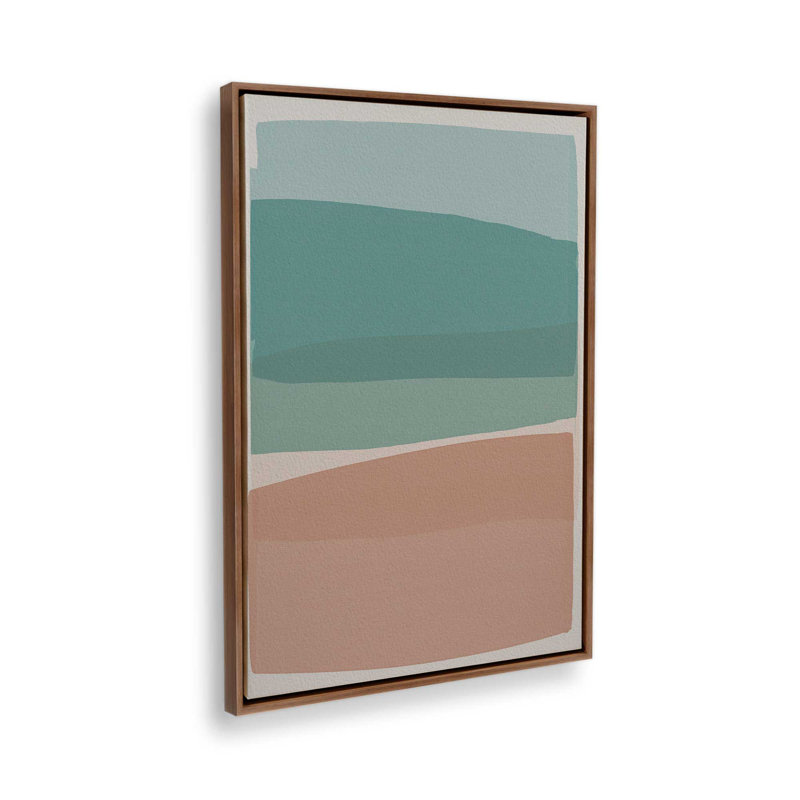 «Modern Turquoise and Pink» par Garima Dhawan, impression, Brun, Cadre flottant, H 24 po x l 18 po