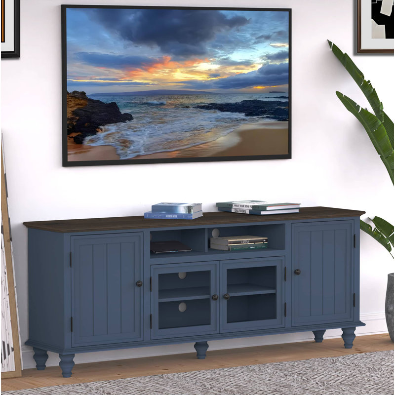 Meuble télé bleu pour téléviseur de 70 po ou moins, Bleu