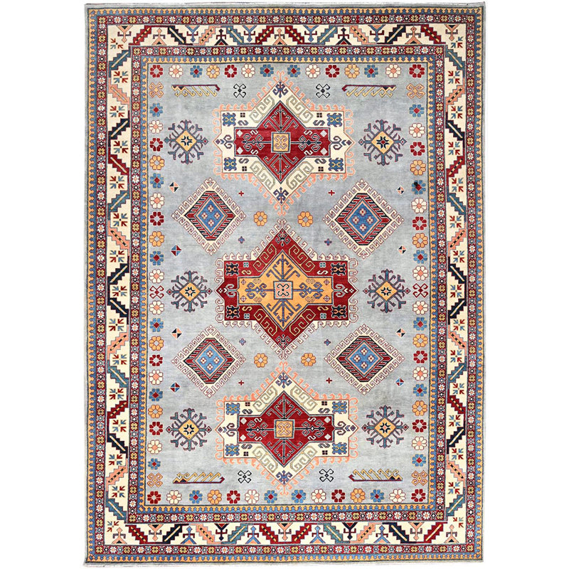 Tapis gris nouvel âge en laine 9 pi 10 po x 13 pi 8 po Zenab