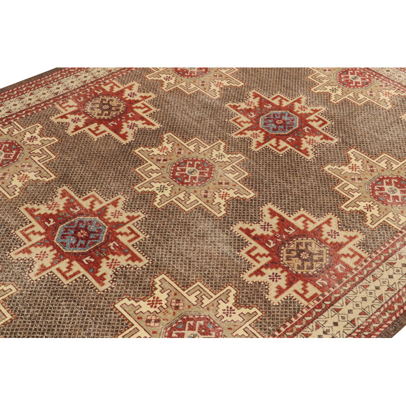 Distressed Homage Wool Geometric Area Rug, Rectangle 10' x 14'