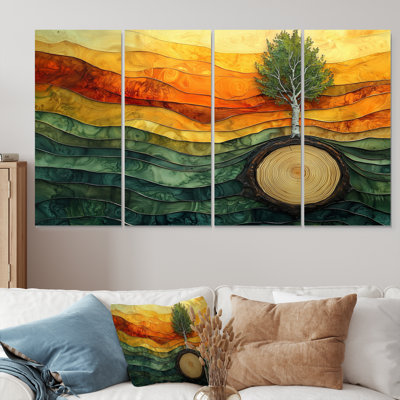 Nature Birch Tree With Roots Of Serenity III - Tree Wall Art - Modern Wall Art Decor