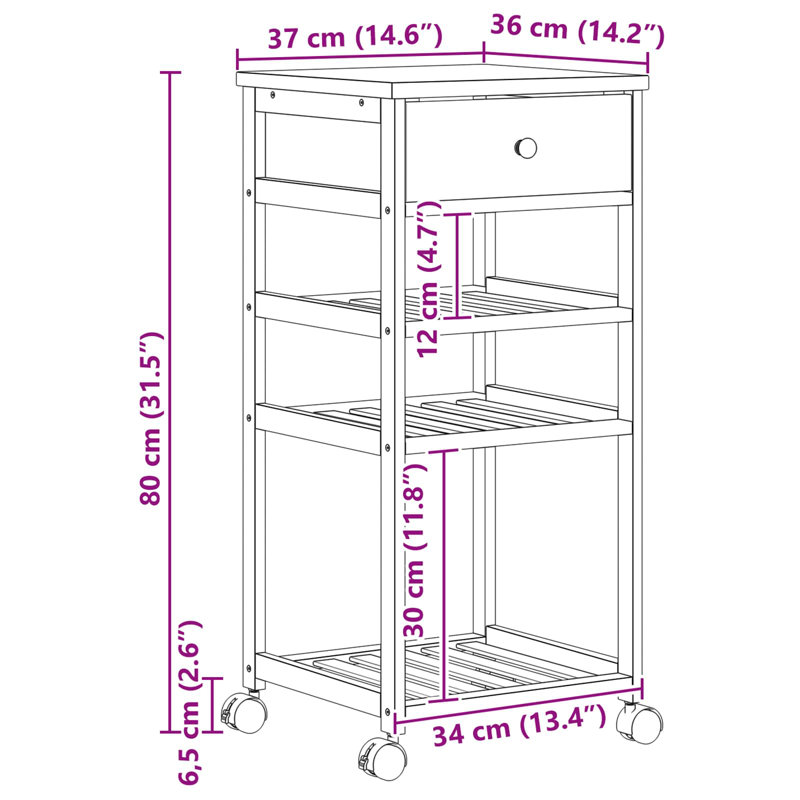 Bamboo Bar Cart