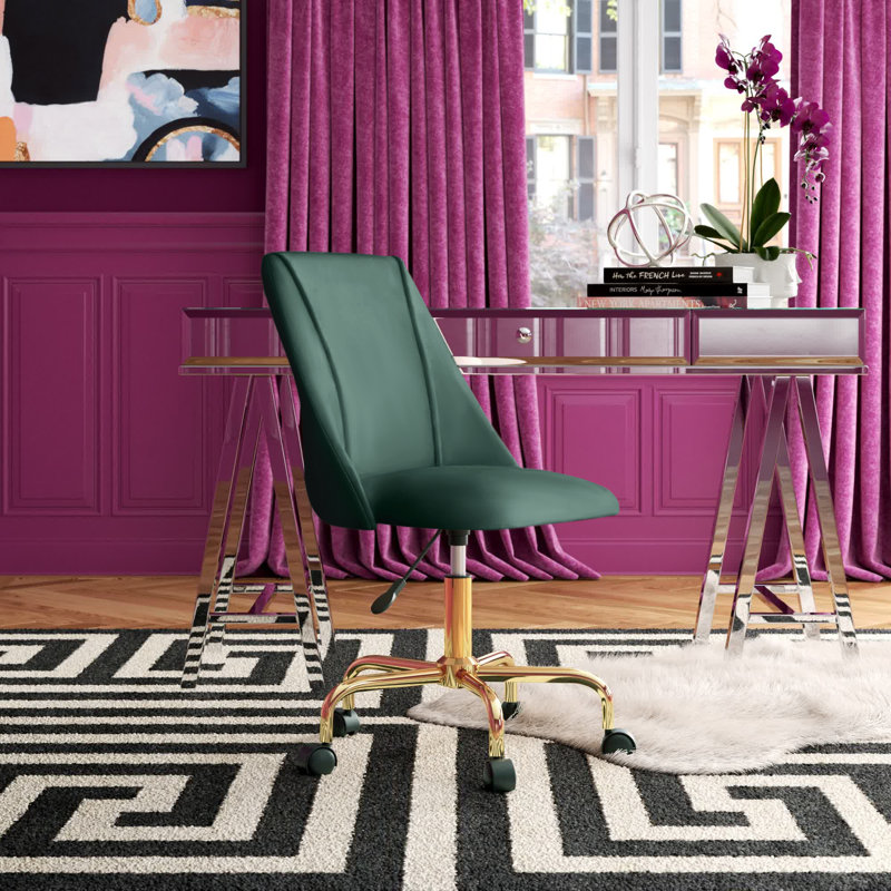 Velvet Office Chair, Green