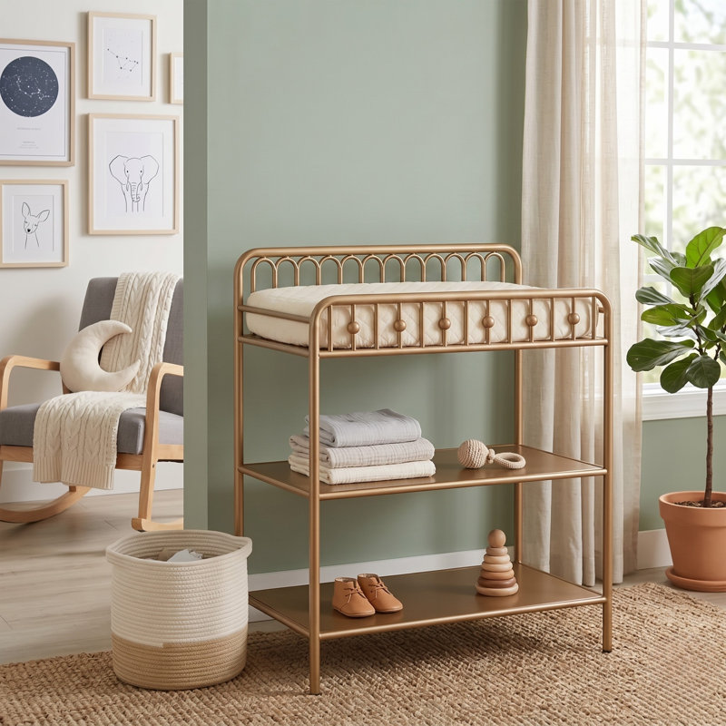 Klos Metal Changing Table, Gold