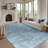 Distressed Blue Abstract Area Rug 5 x 7 Ft for Bedroom, Blue Gray