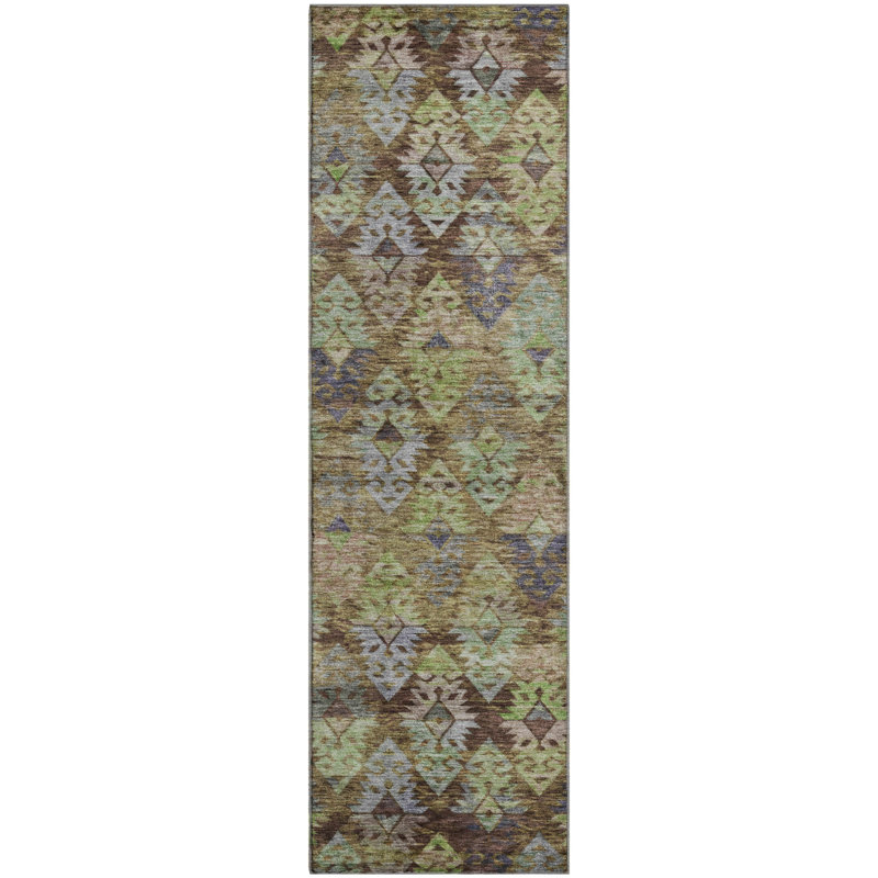 Premium Machine Washable Marasco AMF1637 Diamonds Rug, Runner 2'3" x 7'6"