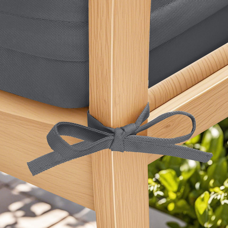 Coussins de siège d'extérieur imperméables pour meubles de patio, L 21 po x P 21 po, 4", Gris foncé