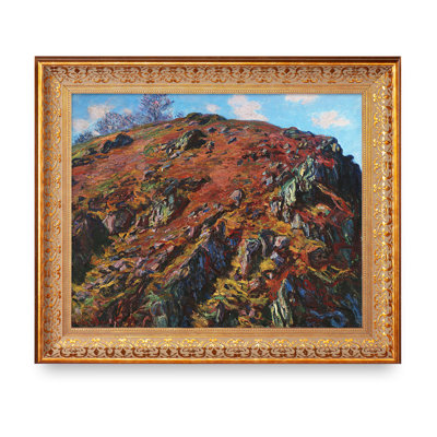 Étude de roches, la Creuse «Le Bloc» par Claude Monet, Reproduction d'art classique du monde pour HomeDecor, cadre doré à motif rétro