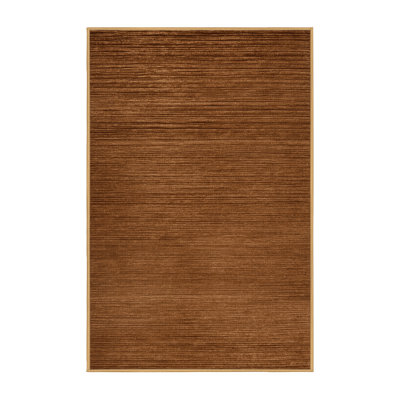 Machine Washable Solid Brown Area Rug