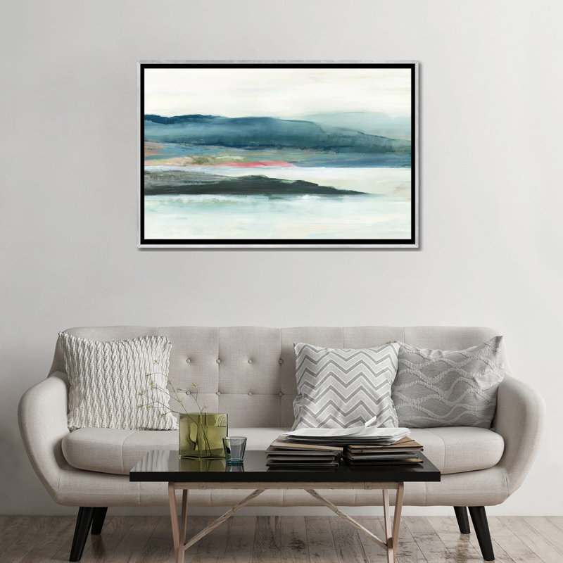 " Peaceful Mind I " by Allison Pearce, Silver Framed Canvas, No Mat, 32" H x 48" W x 1.5" D