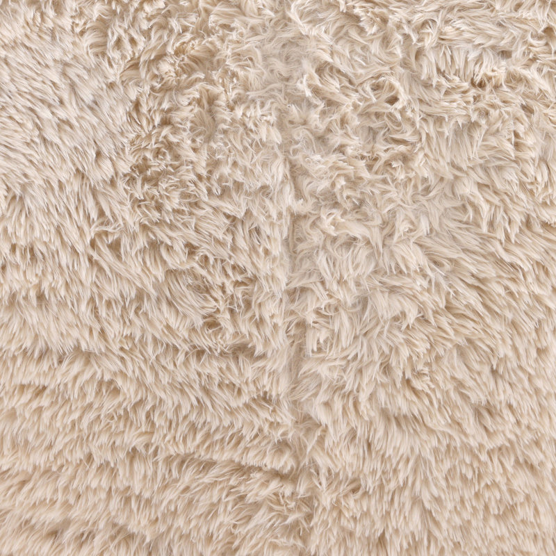 Caitlin Polyester Faux Fur Occasional Chair, Cream