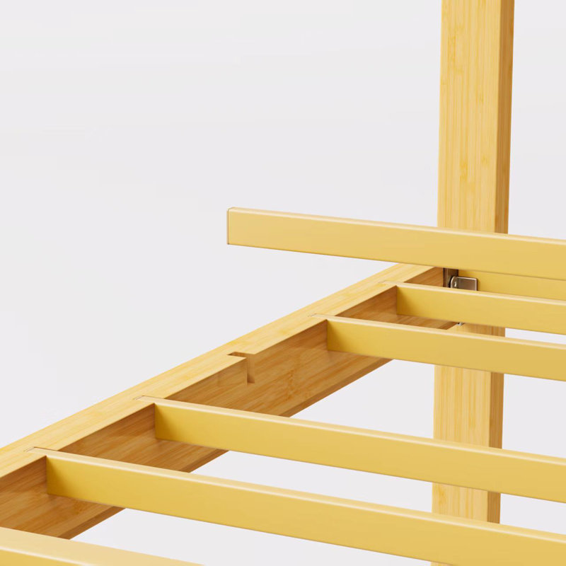 Structure de lit simple en bambou en bois TG, pied de lit haut, robuste, silencieux, sans sommier, Simple TG