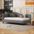 Twin/Full Size L-Shaped Daybed with Solid Wood Legs, Beige/Gray – 250/440 lbs Capacity for Guest Room-766395090