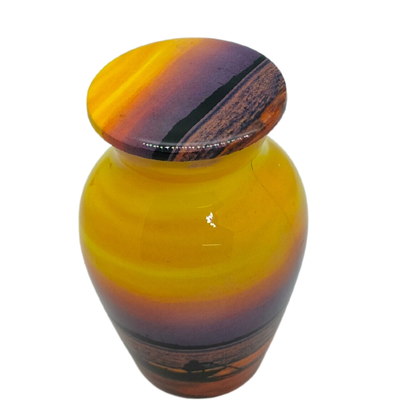 Handmade Sunset Man In A Boat Rowing Keepsake