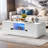 Modern High Glossy Rectangle Coffee Table With 2 Cabinets, One Drawer, 16 Colour Led Lights And An Open Shelf-509078120