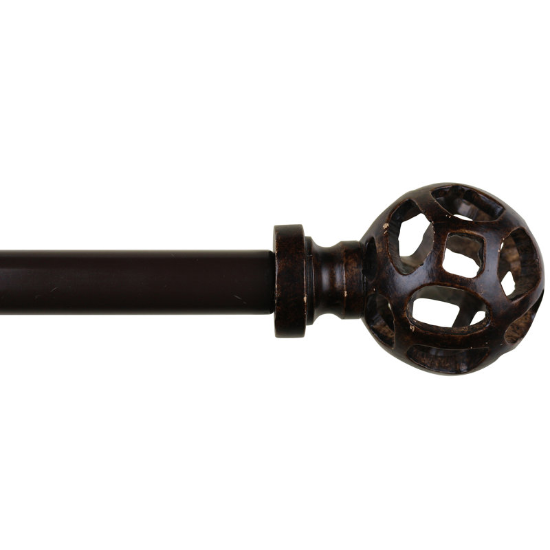 Tringle à rideaux simple Dieudonne, l 48 po à 84 po, Acajou