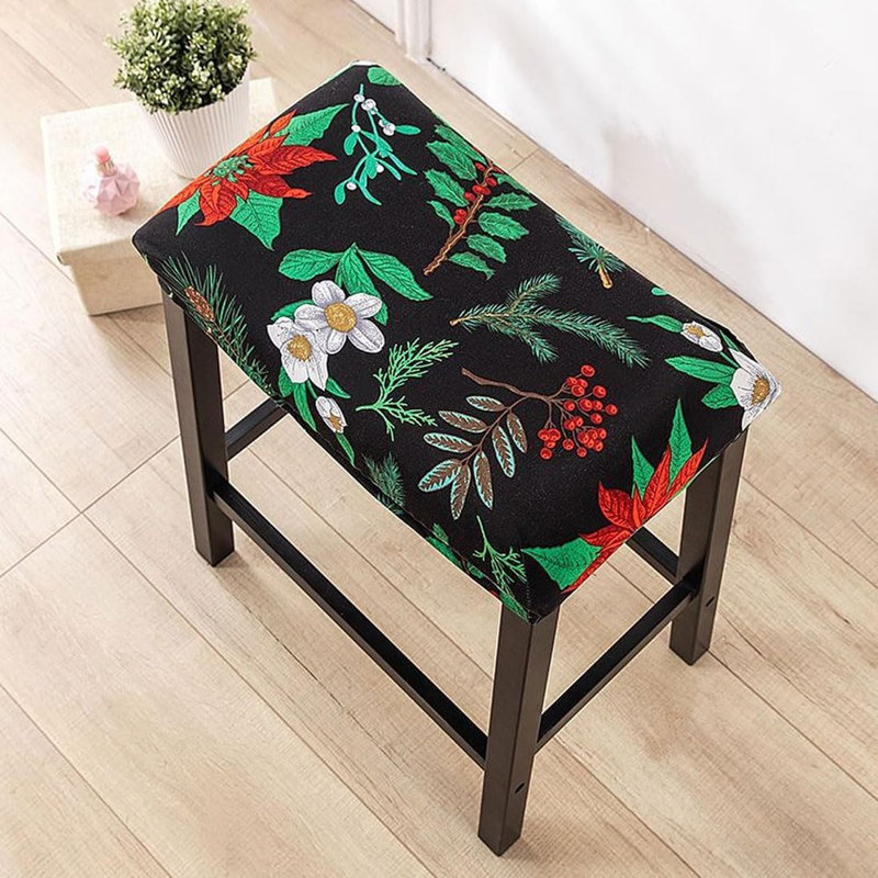 Bar Stool Cover Rectangle Set Of 4 Printed Stretch Counter Height Bar Stools Slipcovers Saddle Stool Slipcover Bench Seat Protector Backless Bar Stools Covers For Kitchen Counter