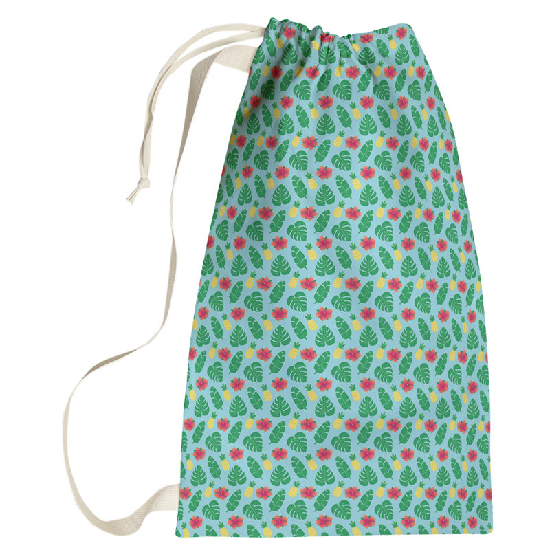 Sac à linge tropical, Petit (H 64 po x l 20 po x P 1,5 po), Bleu