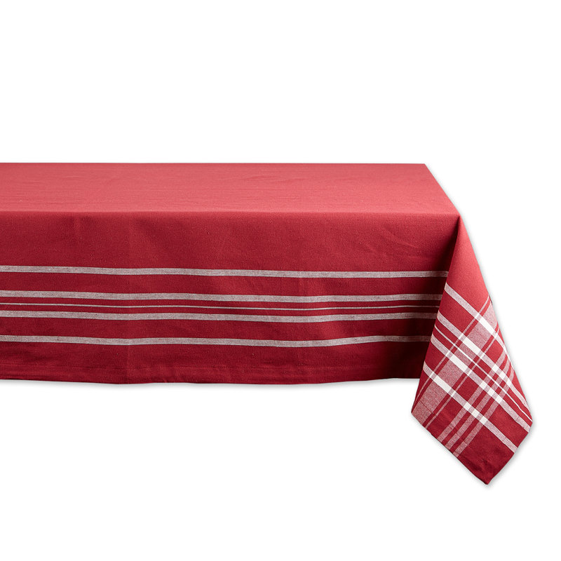 Bundeena Striped 100% Cotton Tablecloth, Red, 60" L x 84" W