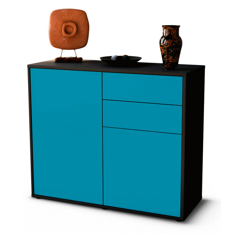 Princeton 92cm Sideboard, Anthracite/Turquoise