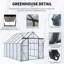 Base surélevée à double porte de 8 x 10 pi avec serre surélevée et ancrage en aluminium robuste pour cour extérieure en toute saison-112695382