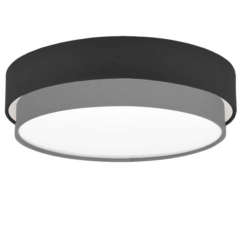 Avory Flush Mount, Black / Grey