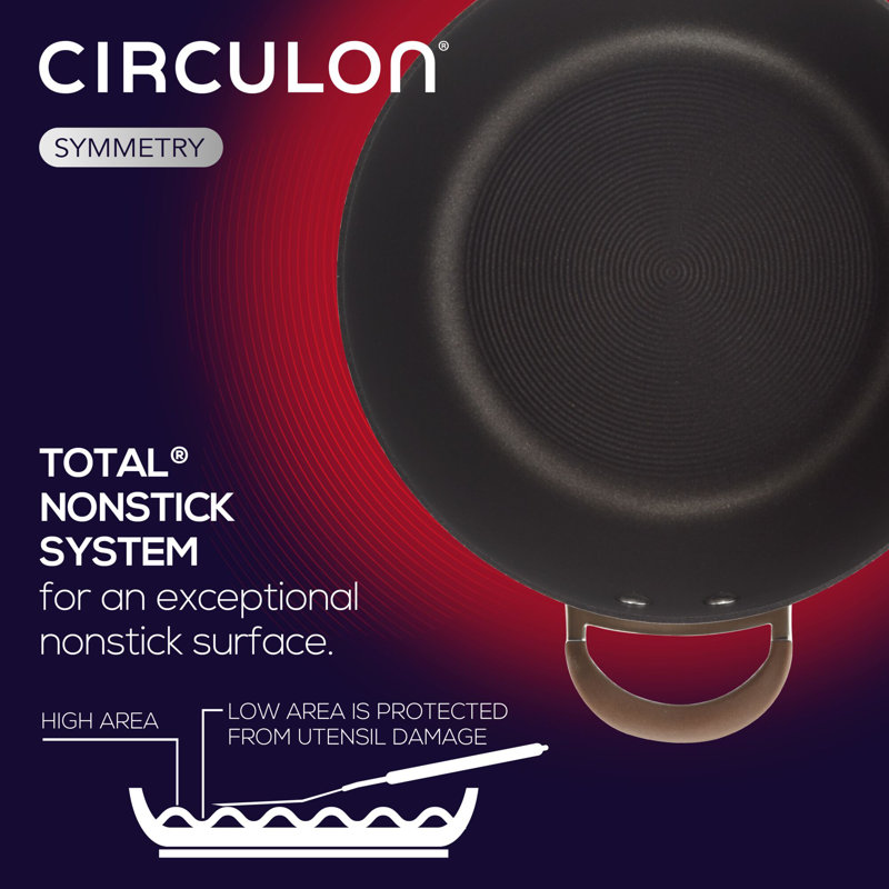 Circulon Symmetry Hard-Anodized Nonstick 5.5-Quart Casserole with Lid, Chocolate