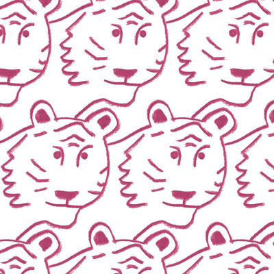 Kids Tigers! 10' L x 25" W Wallpaper Tile