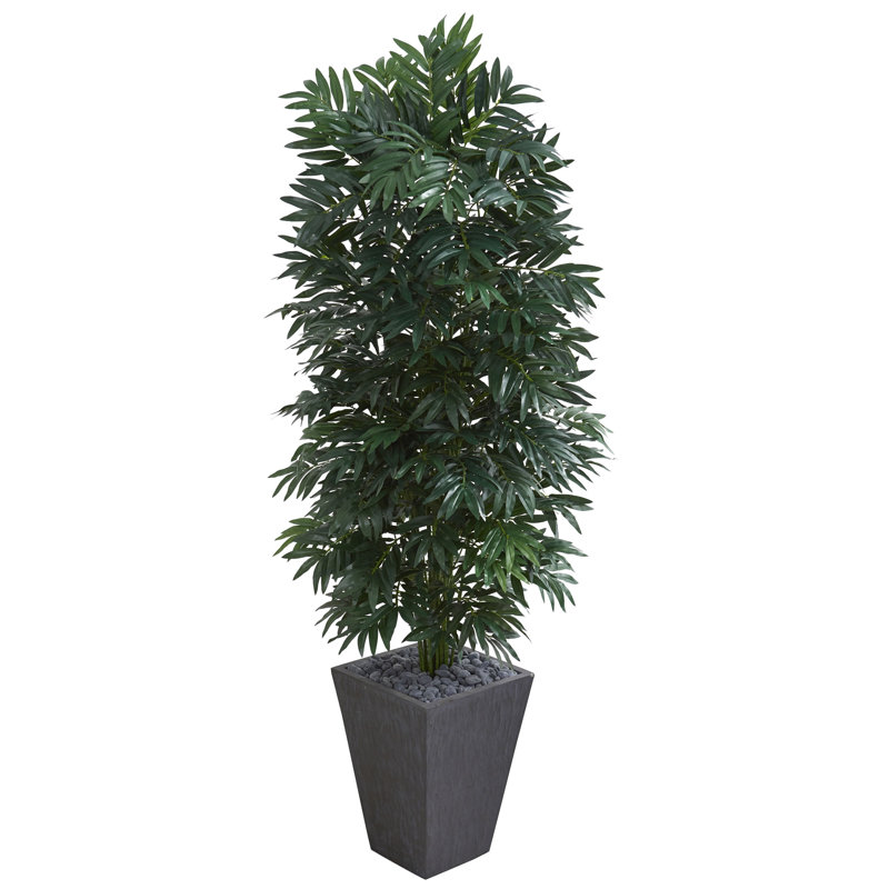 Arbre de palmier artificiel 52,25" dans un pot de fleurs
