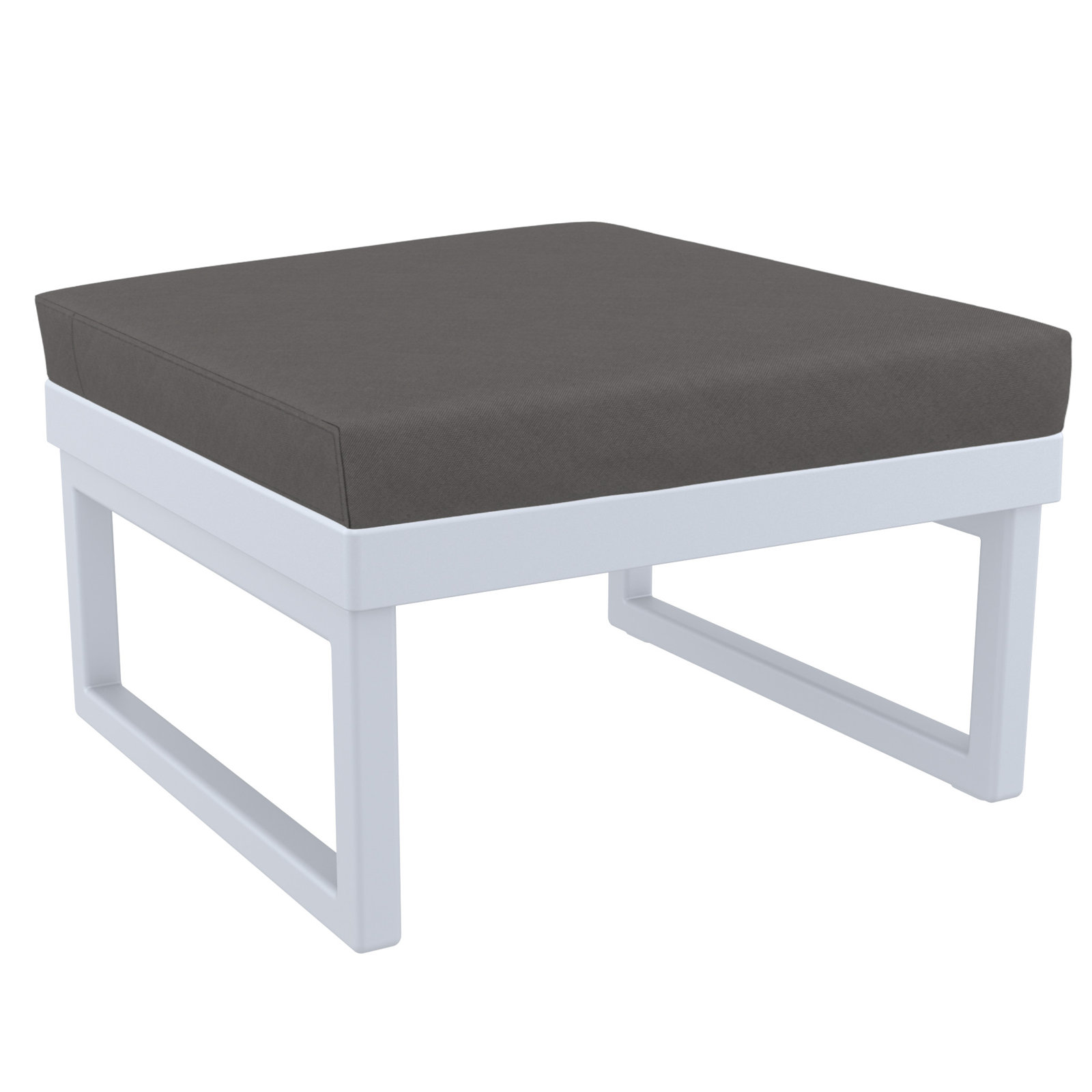 Lane Upholstered Outdoor Ottoman with Cushion, Charcoal, Silver/Gray