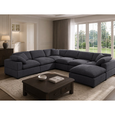 Canapé modulaire réversible en chenille 7 pièces Vivianna Latitude Run® Vivianna