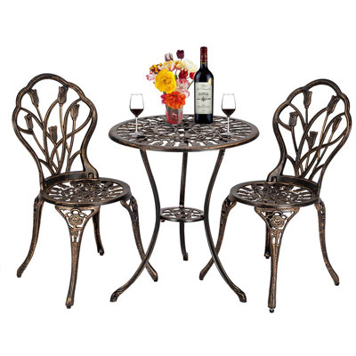 Agastya 2 - Person Patio Dining Set with Round Table
