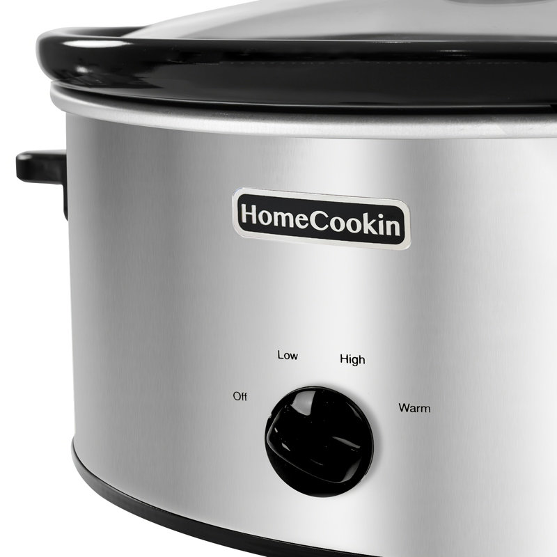 Pot à cuisson manuel ovale en acier inoxydable 6 pte HomeCookin, 6 pte, Argent inoxydable